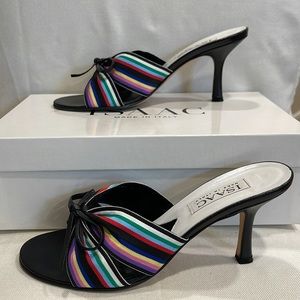 Isaac black with multi-color accent heel sandals size 7